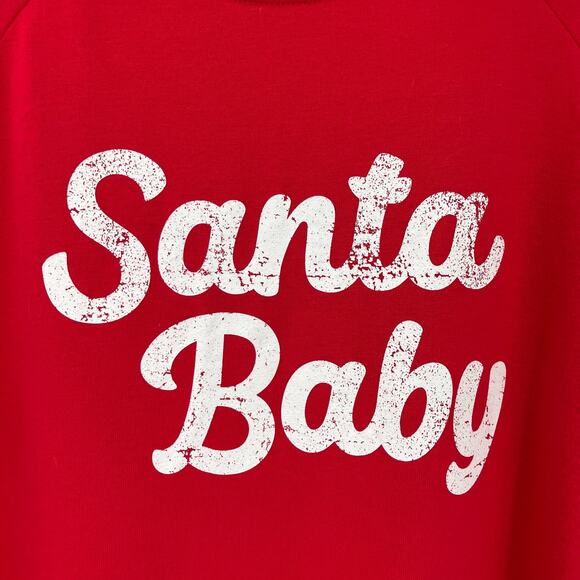 Isabel Maternity Target Red White Santa Baby Christmas Holiday Sweatshirt Top - Picture 4 of 6